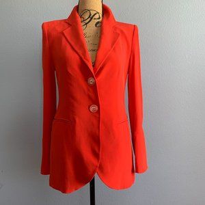 Armani Collezioni Red Silk Blend Blazer Size 8